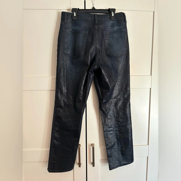 Frame Le High Straight Coated Indigo Lizard Jeans Size 29 - Picture 3 of 8